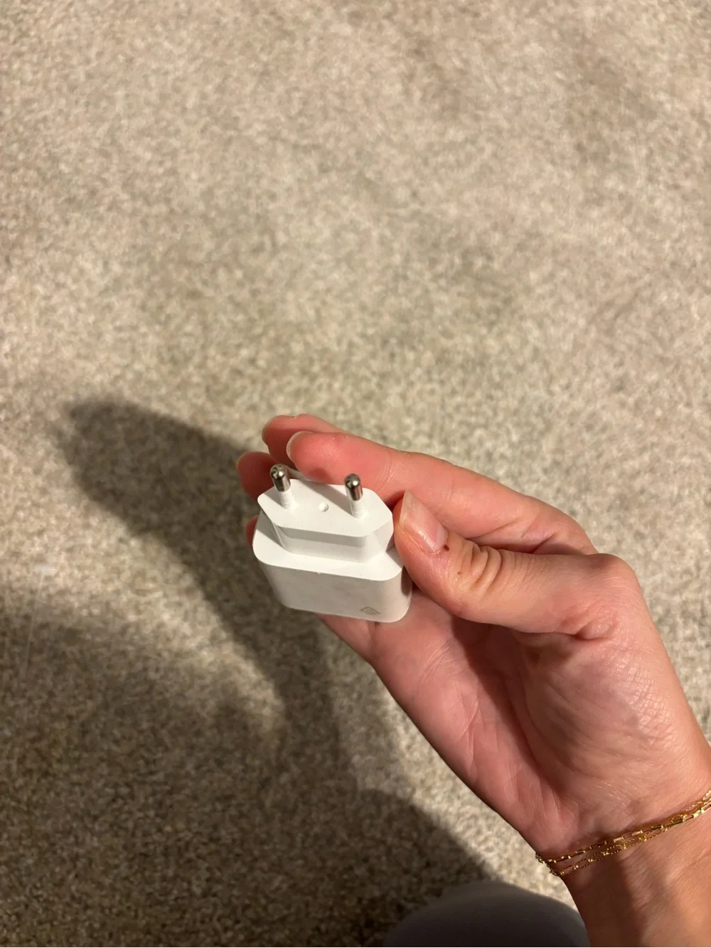 White USB Europe Adapter Charger